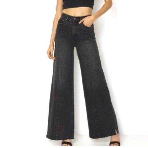 Neon Blonde Siren Wide Leg Flare Women’s 28 Black Boho Bell Bottom 70s Retro - Picture 1 of 9
